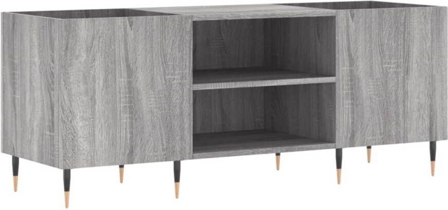 VIDAXL Platenkast 121x38x48 cm bewerkt hout grijs sonoma eikenkleurig
