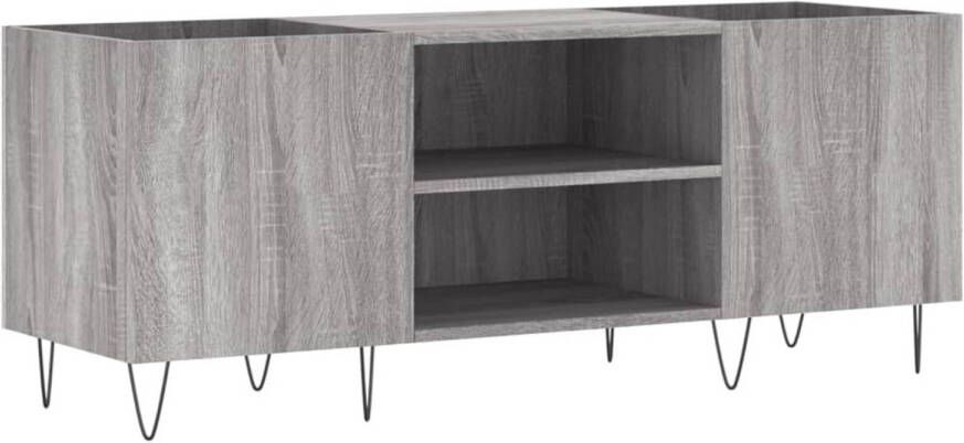 VIDAXL Platenkast 121x38x48 cm bewerkt hout grijs sonoma eikenkleurig