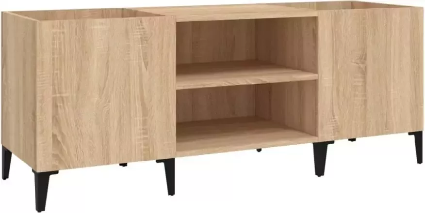 VIDAXL Platenkast 121x38x48 cm bewerkt hout sonoma eikenkleurig