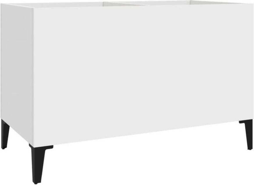 VIDAXL Platenkast 74 5x38x48 cm bewerkt hout wit