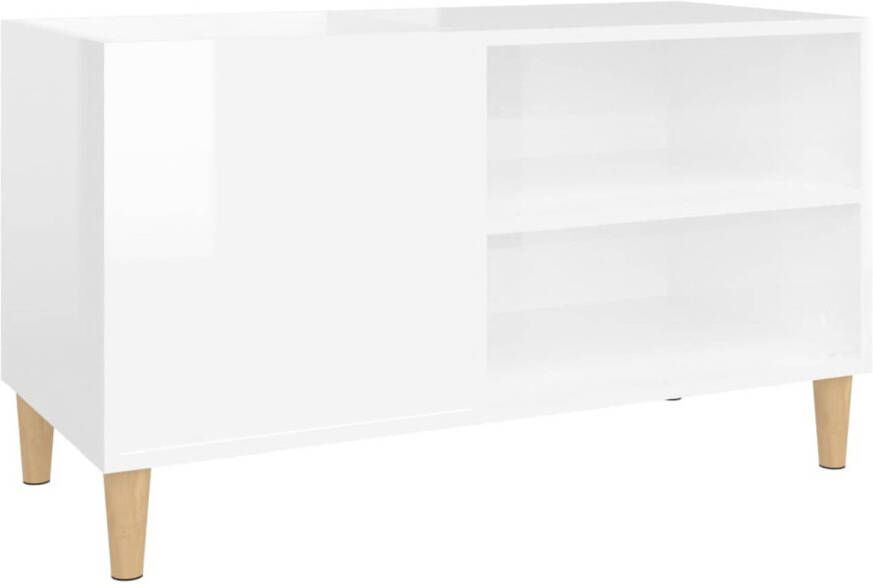 VidaXL Platenkast 84 5x38x48 cm bewerkt hout hoogglans wit