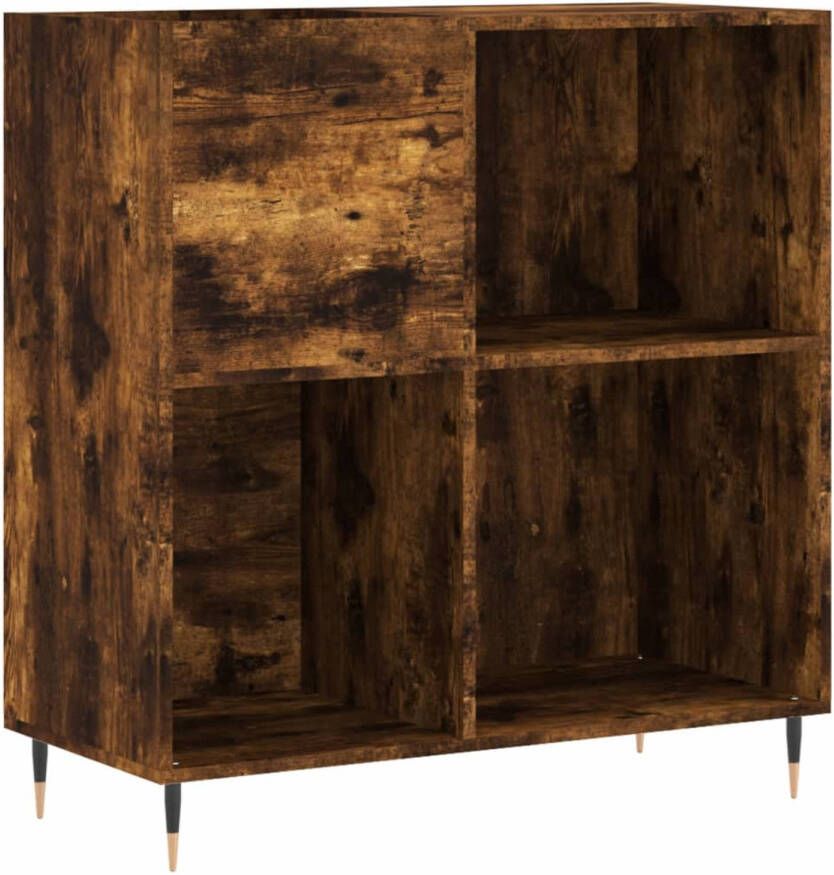 VidaXL Platenkast 84 5x38x89 cm bewerkt hout gerookt eikenkleurig