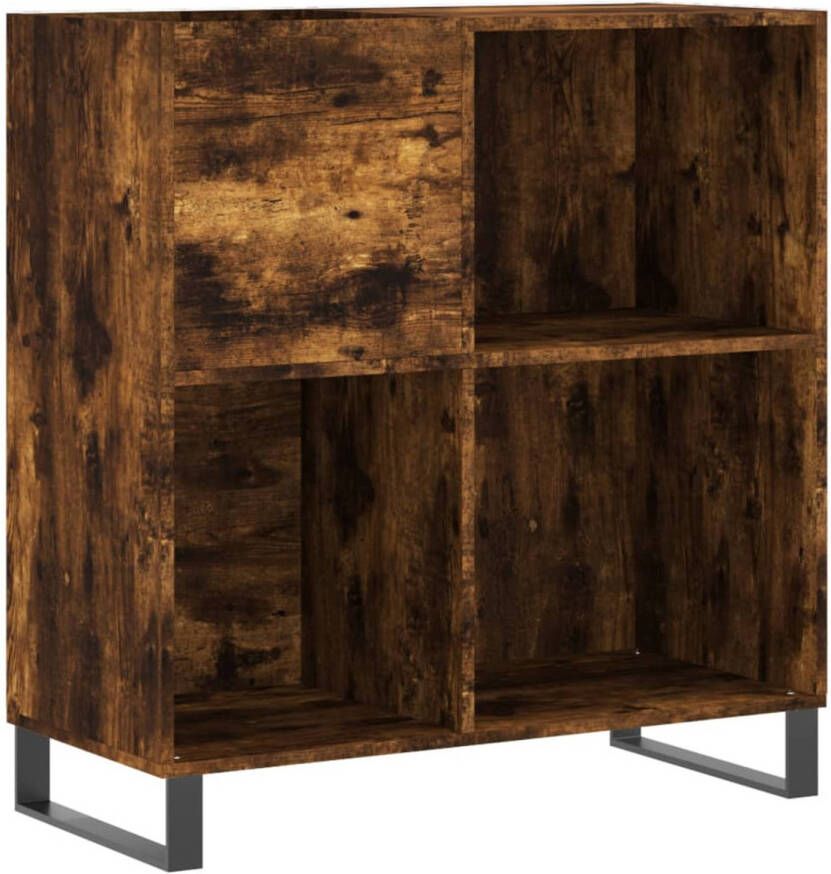 VidaXL Platenkast 84 5x38x89 cm bewerkt hout gerookt eikenkleurig
