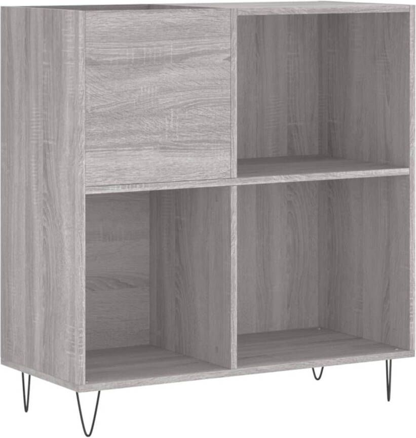 VIDAXL Platenkast 84 5x38x89 cm bewerkt hout grijs sonoma eikenkleurig