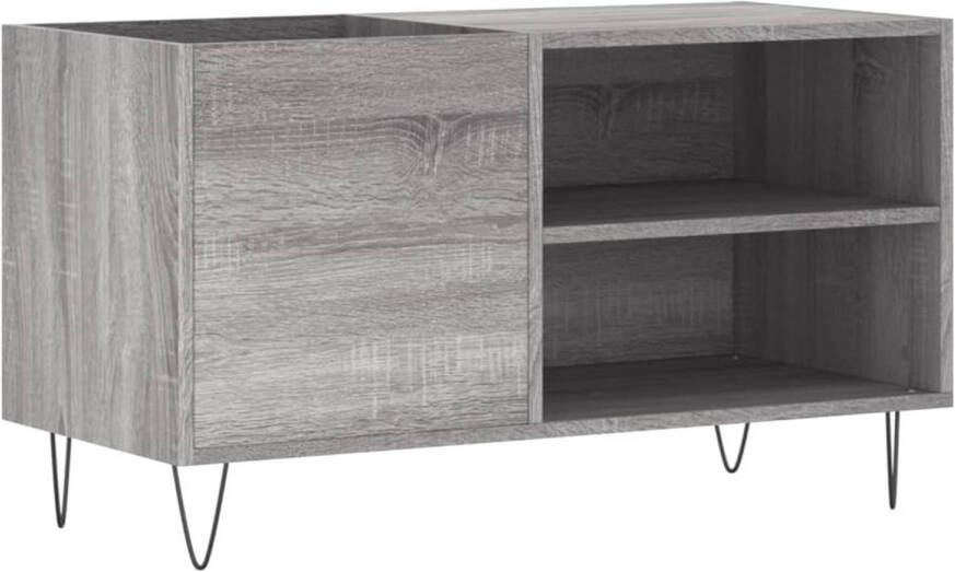 VIDAXL Platenkast 85x38x48 cm bewerkt hout grijs sonoma eikenkleurig