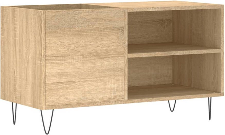 VIDAXL Platenkast 85x38x48 cm bewerkt hout sonoma eikenkleurig