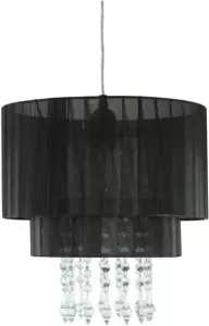VidaXL RANEX Kroonluchter Hangende kroonluchter Amy E27 60W zwart en transparant