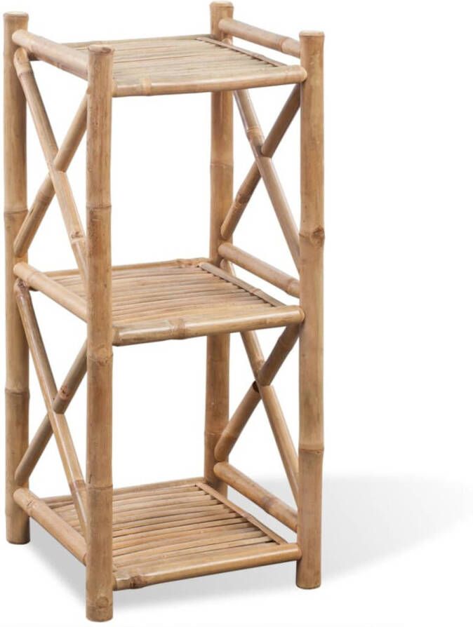 VidaXL Rek vierkant bamboe drie lagen