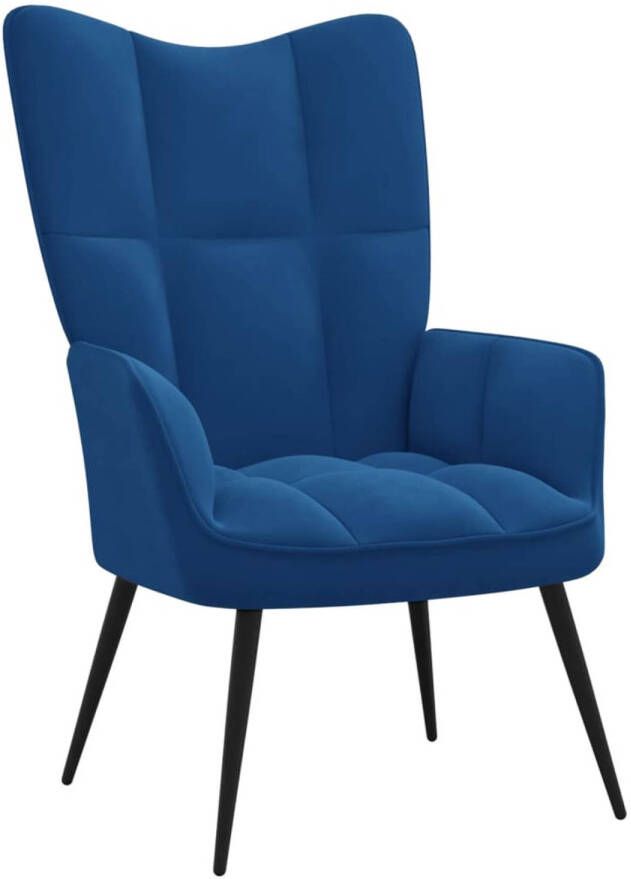 VidaXL Relaxstoel fluweel blauw