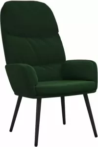 VIDAXL Relaxstoel fluweel donkergoen