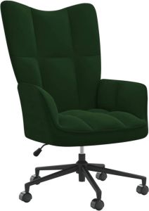 VIDAXL Relaxstoel fluweel donkergoen