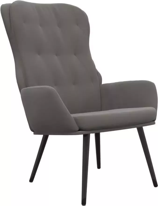 VidaXL Relaxstoel fluweel donkergrijs
