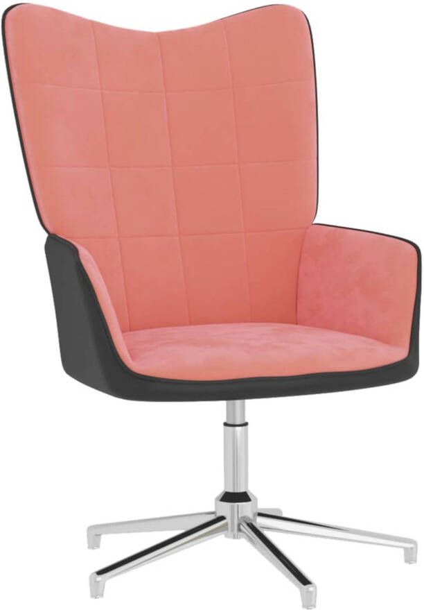VidaXL Relaxstoel fluweel en PVC roze