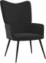 VIDAXL Relaxstoel fluweel en PVC zwart - Thumbnail 1