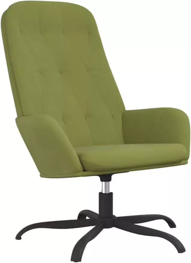 VIDAXL Relaxstoel fluweel lichtgroen
