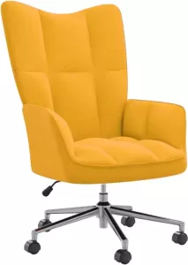 VidaXL Relaxstoel Fluweel Mosterdgeel