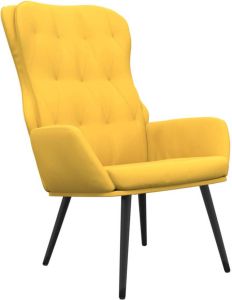 VidaXL Relaxstoel fluweel mosterdgeel