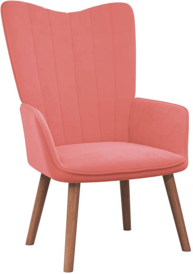 VIDAXL Relaxstoel fluweel roze