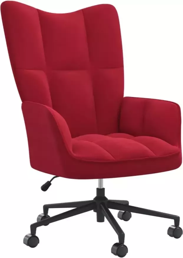 VIDAXL Relaxstoel fluweel wijnrood