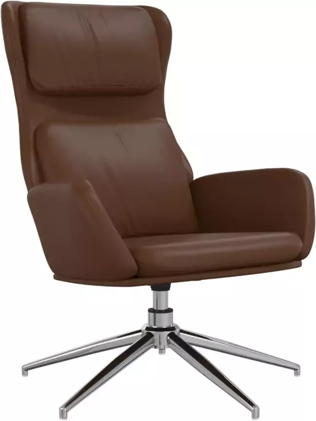 VidaXL Relaxstoel kunstleer glanzend bruin