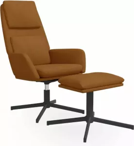 VidaXL Relaxstoel met voetenbank fluweel bruin
