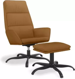 VidaXL Relaxstoel met voetenbank fluweel bruin