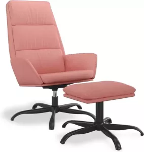 VidaXL Relaxstoel Met Voetenbank Fluweel Roze