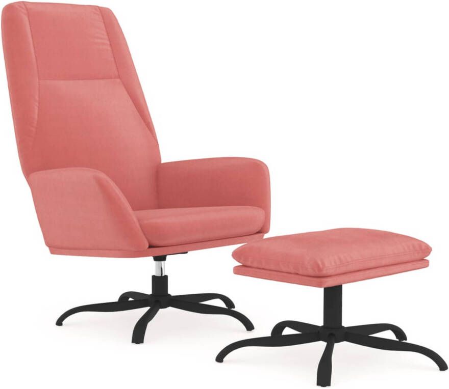 VidaXL Relaxstoel met voetenbank fluweel roze