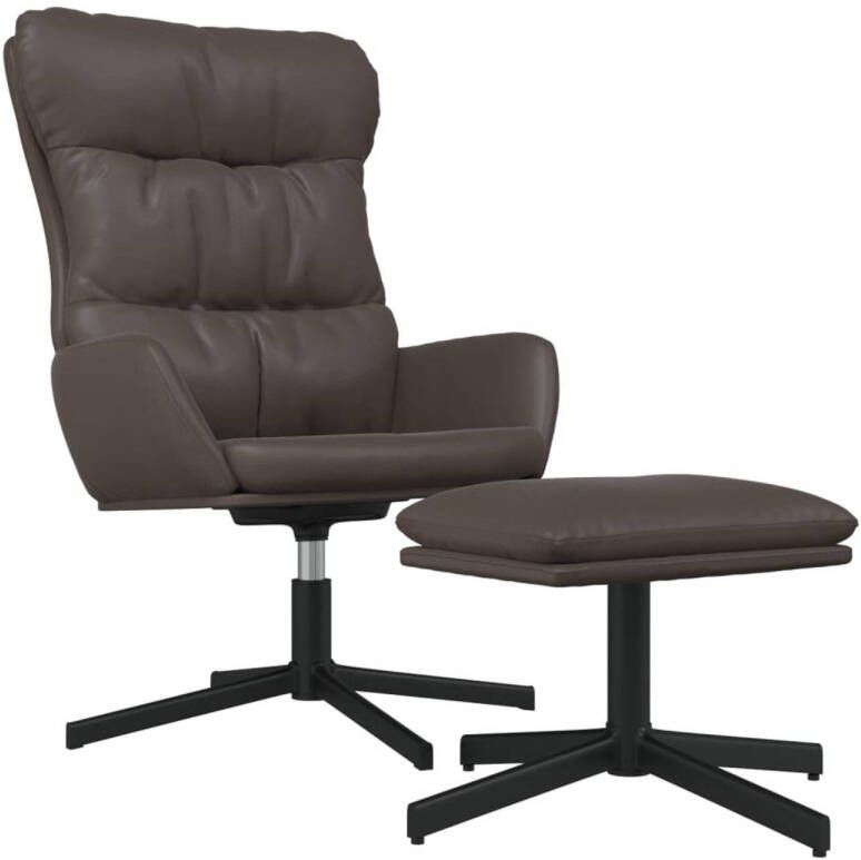VidaXL Relaxstoel met voetenbank kunstleer bruin