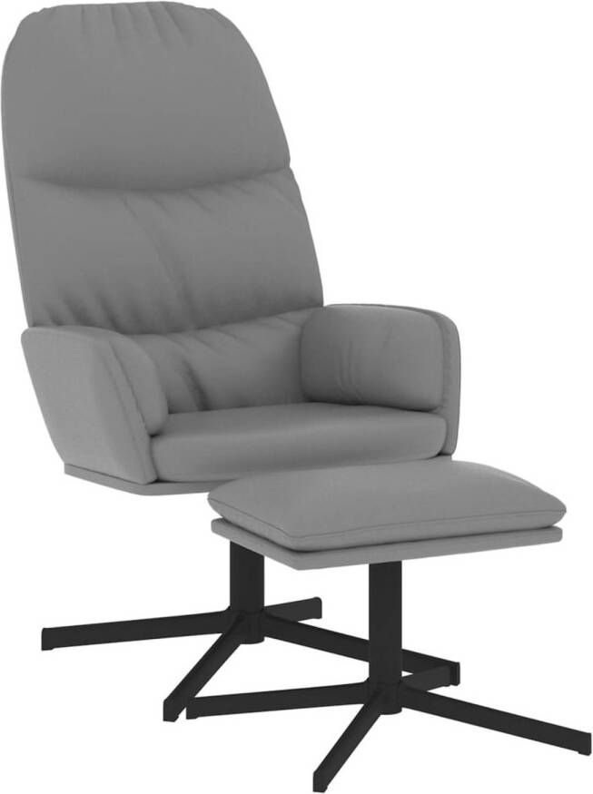 VidaXL Relaxstoel met voetenbank kunstleer grijs