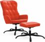 VidaXL Relaxstoel met voetenbank kunstleer rood - Thumbnail 1