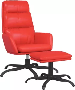 VidaXL Relaxstoel met voetenbank kunstleer rood