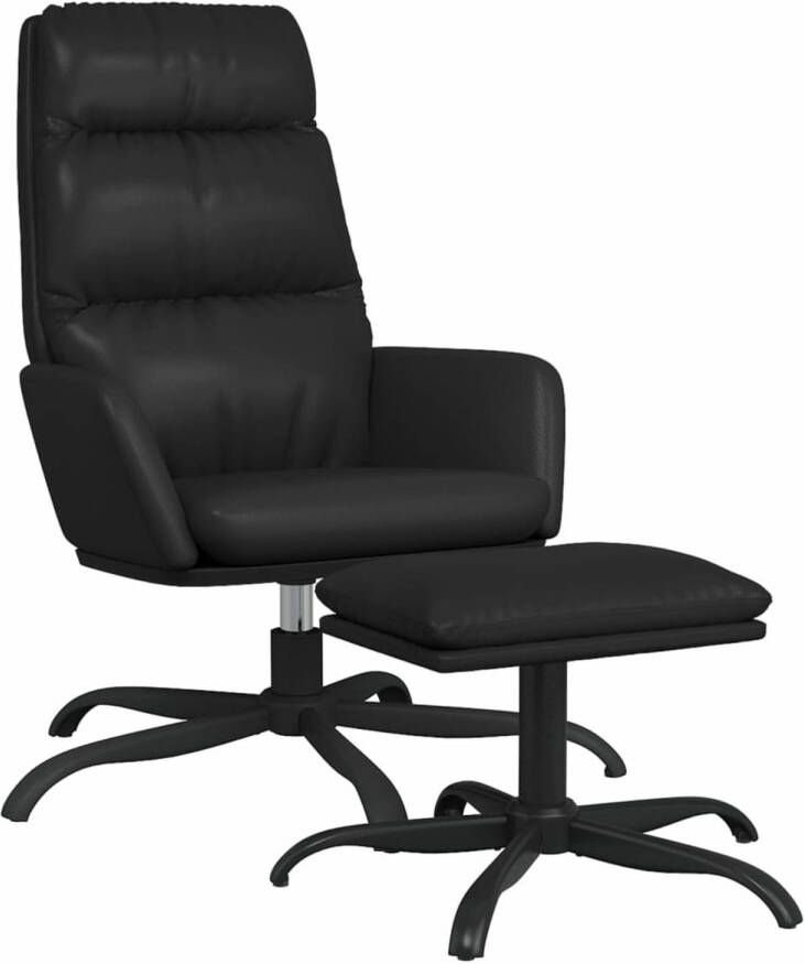 VidaXL Relaxstoel met voetenbank kunstleer zwart