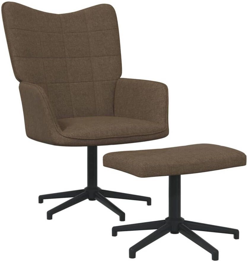 VIDAXL Relaxstoel met voetenbank stof bruin