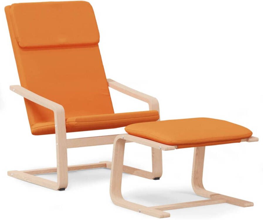 VidaXL Relaxstoel met voetenbank stof donkergeel - Foto 1