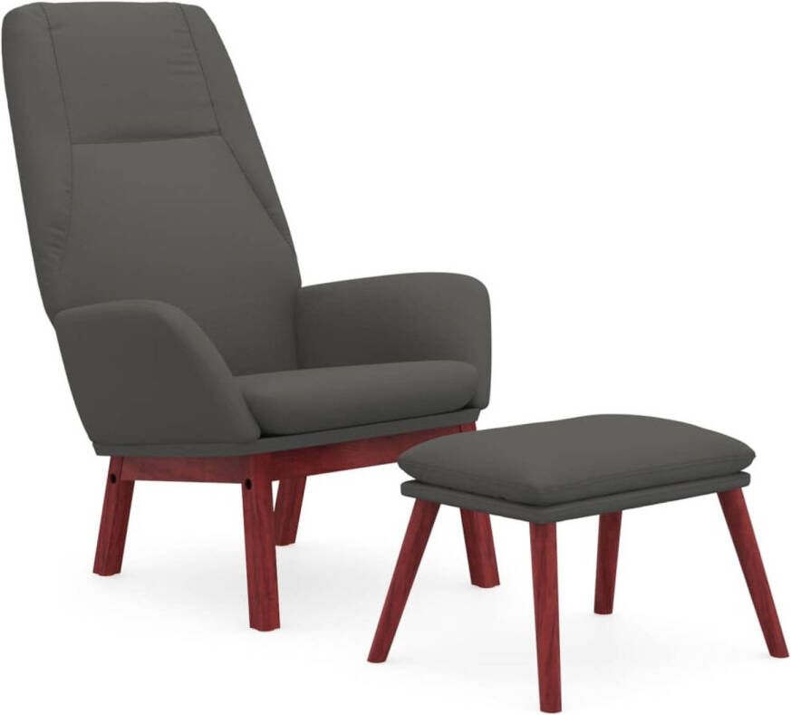 VidaXL Relaxstoel met voetenbank stof donkergrijs