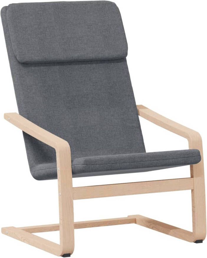 VIDAXL Relaxstoel met voetenbank stof donkergrijs