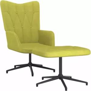 VidaXL Relaxstoel met voetenbank stof groen