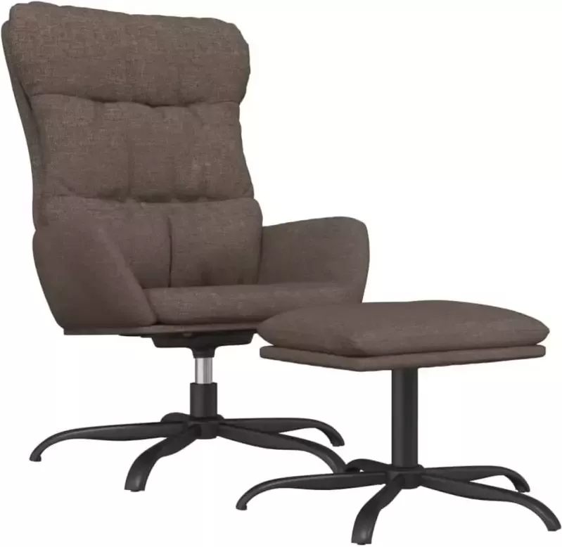 VIDAXL Relaxstoel met voetenbank stof taupe