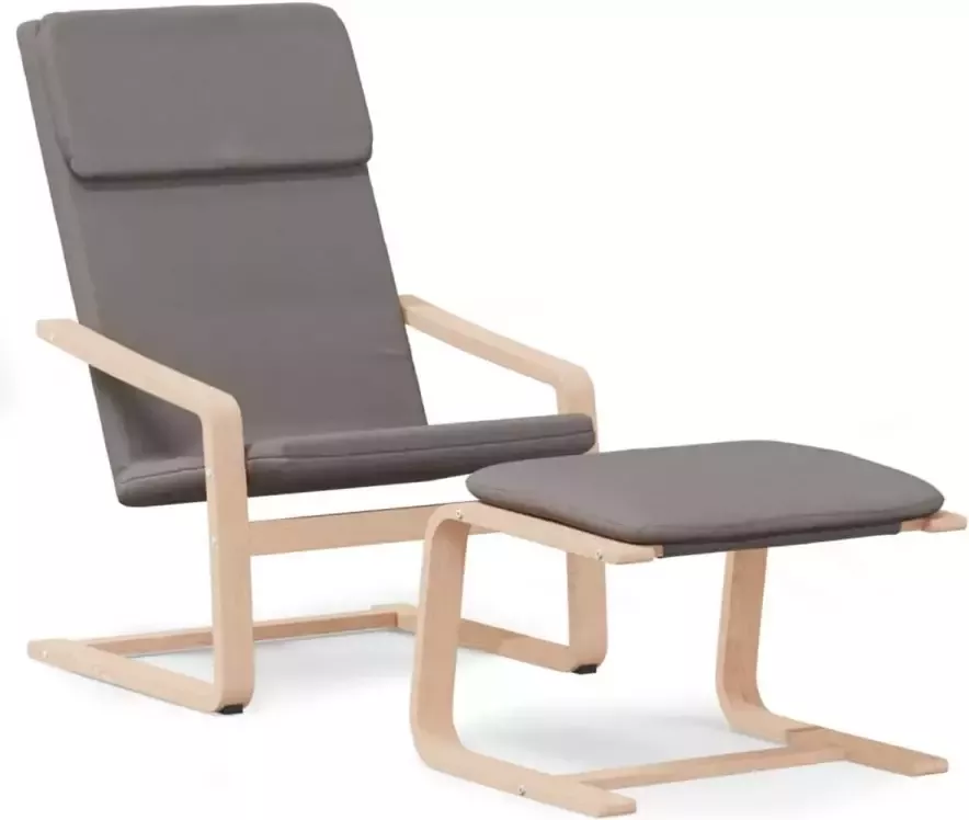 VidaXL Relaxstoel met voetenbank stof taupe