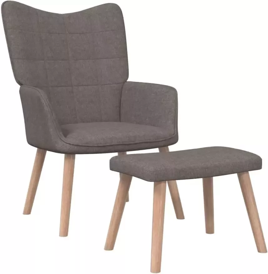 VIDAXL Relaxstoel met voetenbank stof taupe