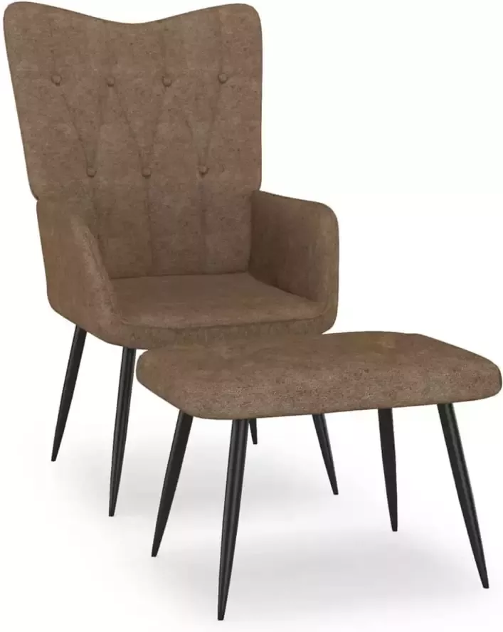 VidaXL Relaxstoel met voetenbank stof taupe