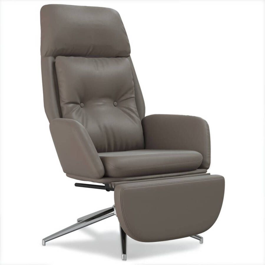 VidaXL Relaxstoel met voetensteun echt leer en kunstleer grijs