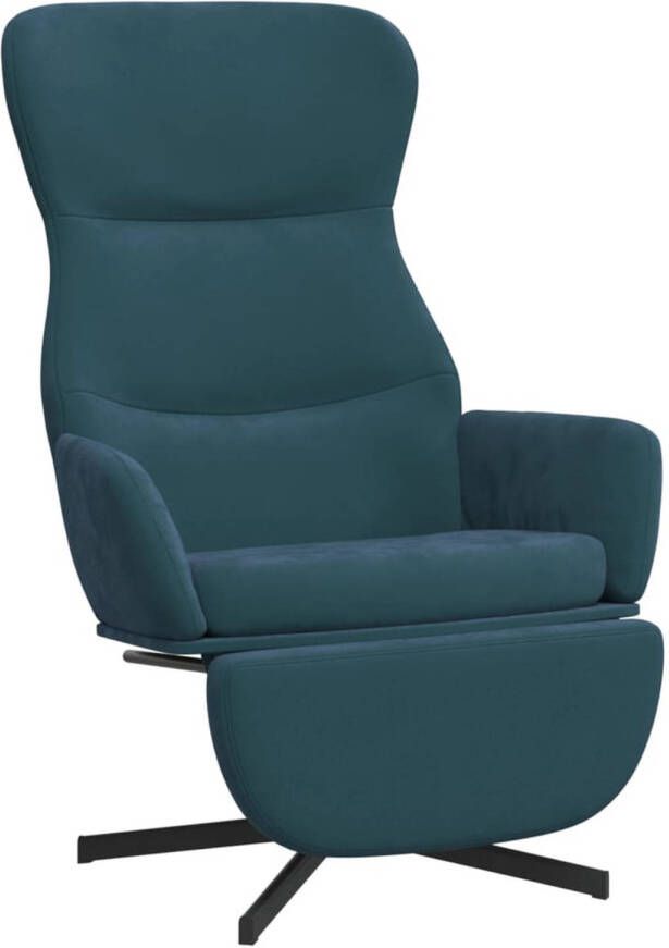VidaXL Relaxstoel met voetensteun fluweel blauw