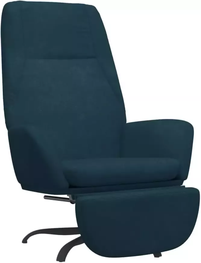 VidaXL Relaxstoel met voetensteun fluweel blauw