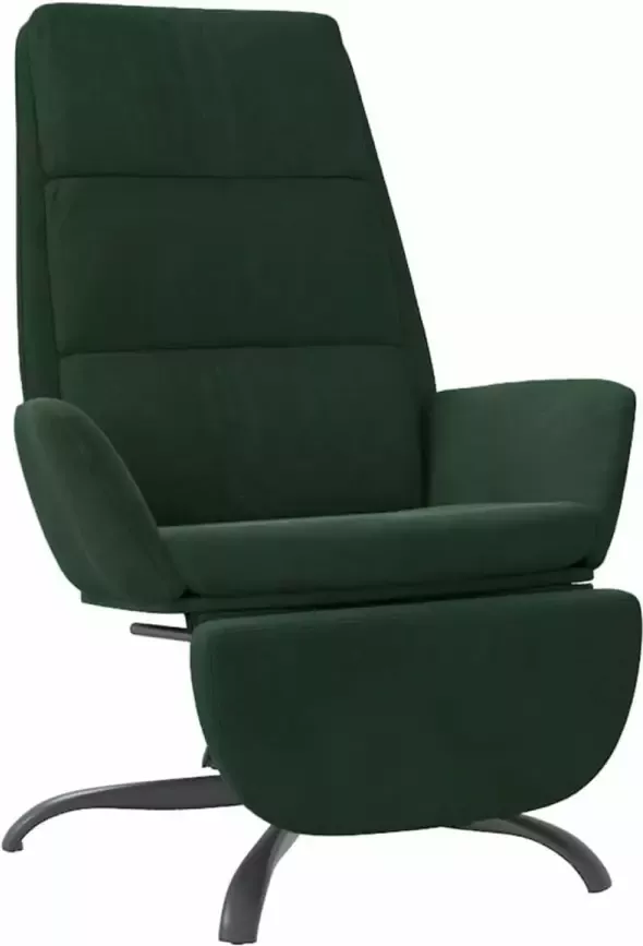 VidaXL Relaxstoel met voetensteun fluweel donkergroen