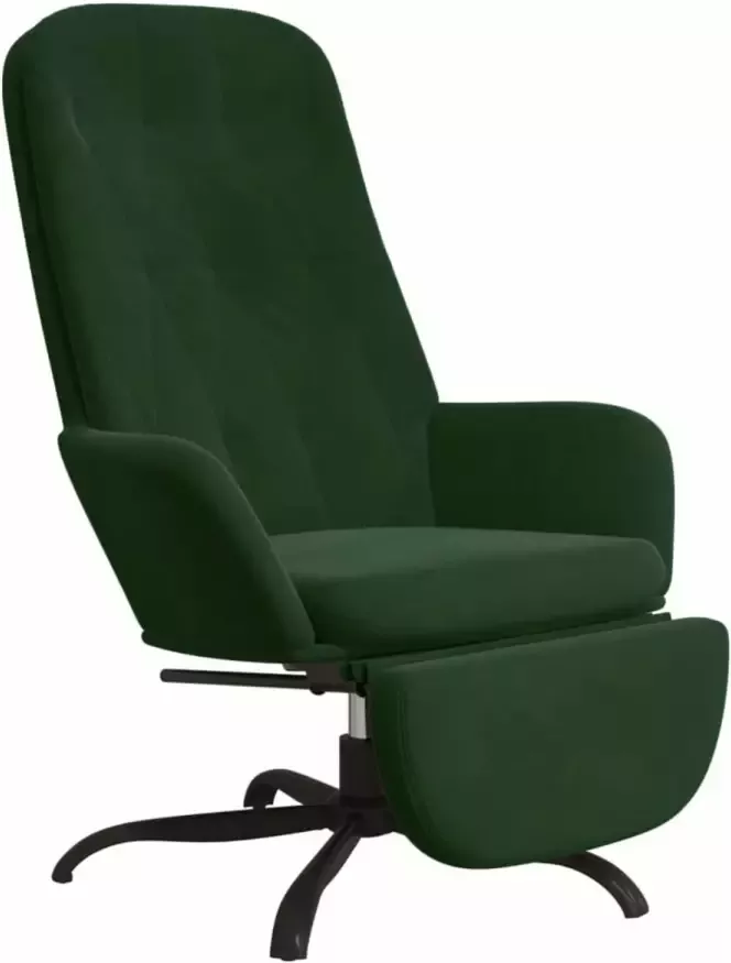 VidaXL Relaxstoel met voetensteun fluweel donkergroen