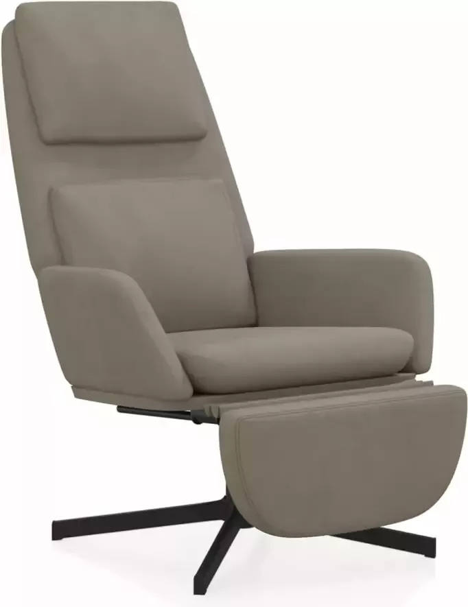 VidaXL Relaxstoel met voetensteun fluweel lichtgrijs