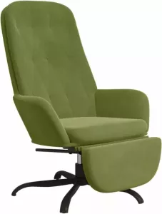 VidaXL Relaxstoel met voetensteun fluweel lichtgroen
