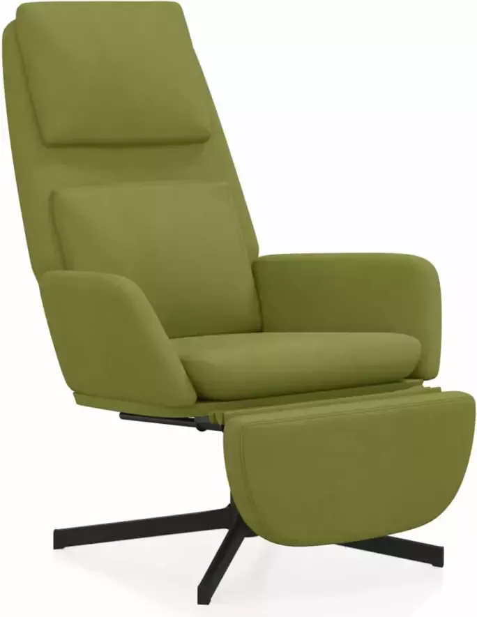VidaXL Relaxstoel met voetensteun fluweel lichtgroen